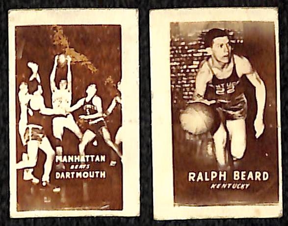 Lot of (10) 1948 Topps Magic Basketball Cards - O'Shea, McIntyre, (3) Beard, (5) Manhattan vs. Dartmouth