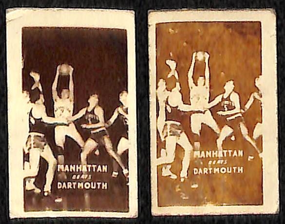Lot of (10) 1948 Topps Magic Basketball Cards - O'Shea, McIntyre, (3) Beard, (5) Manhattan vs. Dartmouth