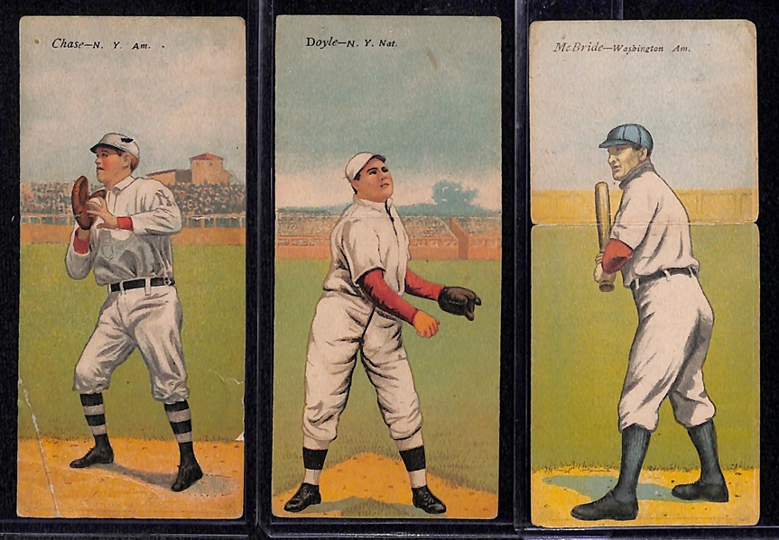 Lot of (3) 1911 T201 Mecca Double Folder Cards w/ Sweeney/H. Chase, Meyer/Doyle, Elberfield/McBride
