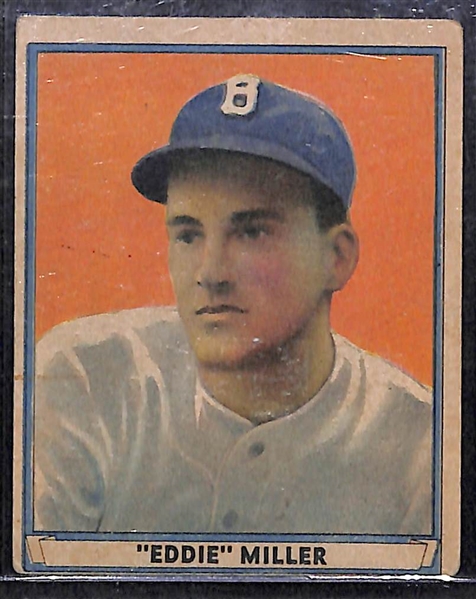 1941 Playball Lot of (4) w/ Red Ruffing (HOF), E. Miller (Card #1), Dolph Camilli, K. Higbe