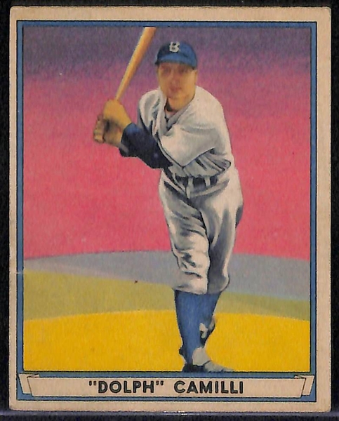 1941 Playball Lot of (4) w/ Red Ruffing (HOF), E. Miller (Card #1), Dolph Camilli, K. Higbe