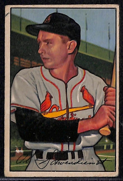 Lot of (5) 1950-51 Bowman Star/HOF Cards - (2) Schoendienst, Rizzuto, B. Thomson, Kluszewski