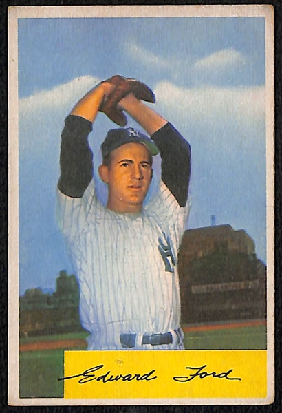 Lot of (3) 1954 Bowman Cards - Whitey Ford, Phil Rizzuto, Gil Hodges