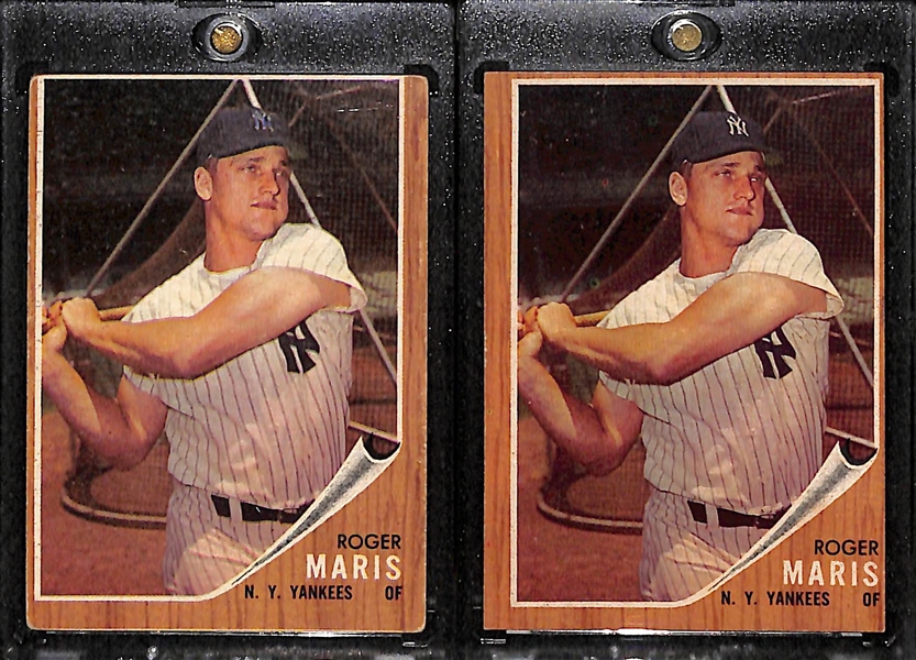Lot of (2) 1962 Roger Maris Cards - Both #1 in the Set