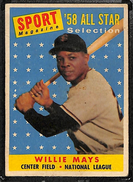 1958 Topps Lot of (4) All-Star Cards (Mays, Aaron, F. Robinson, E. Matthews)