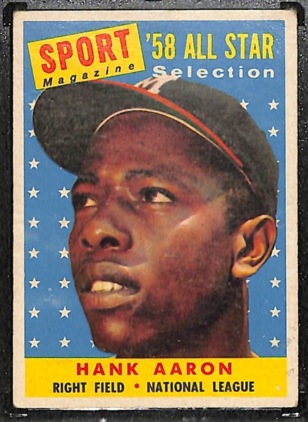 1958 Topps Lot of (4) All-Star Cards (Mays, Aaron, F. Robinson, E. Matthews)