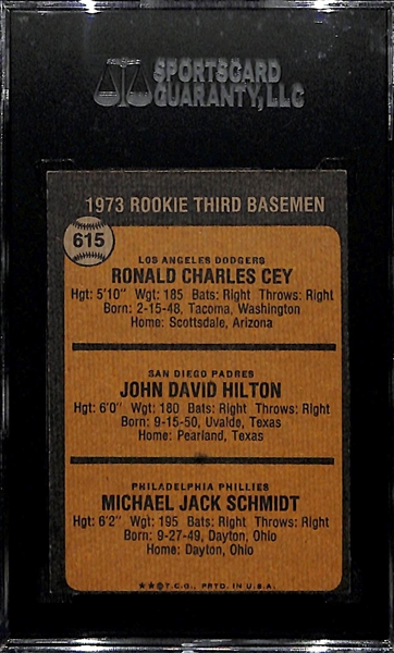 Mike Schmidt 1973 Topps Rookie Card Graded SGC 70