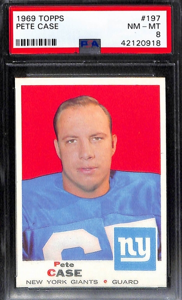 Lot of (5) Pack-Fresh PSA 8 (NM-MT) 1969 Cards w/ Mel Renfro, Woodeshick, Stonebreaker, Perreault, Case