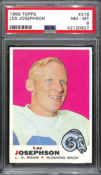 Lot of (5) Pack-Fresh PSA 8 (NM-MT) 1969 Cards w/ Paul Martha, Josephson, Tilleman, Garrison, Keyes