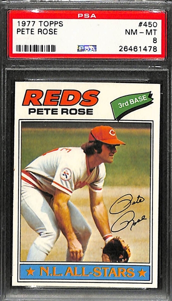 (3) 1970s Graded Baseball Cards - 1970 Munson Rookie SGC 60, 1977 Pete Rose PSA 8, 1978 Steve Carlton PSA 9