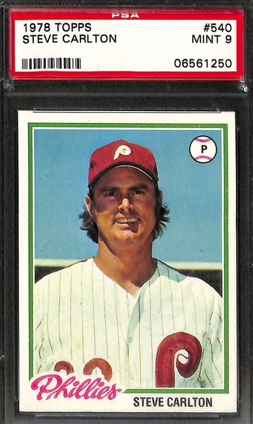 (3) 1970s Graded Baseball Cards - 1970 Munson Rookie SGC 60, 1977 Pete Rose PSA 8, 1978 Steve Carlton PSA 9