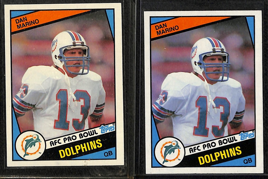 Lot of (4) 1984 Topps Football Rookies - (3) Dan Marino & (1) John Elway 