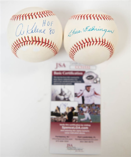 Al Kaline & Charlie Gehringer Signed Baseballs - JSA
