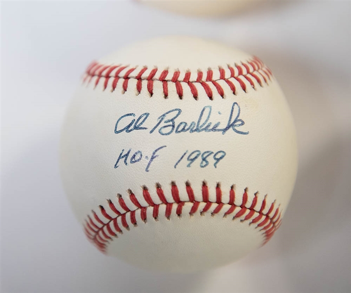 Lot Of 4 HOF Signed Baseballs w. Ferrell & Chandler