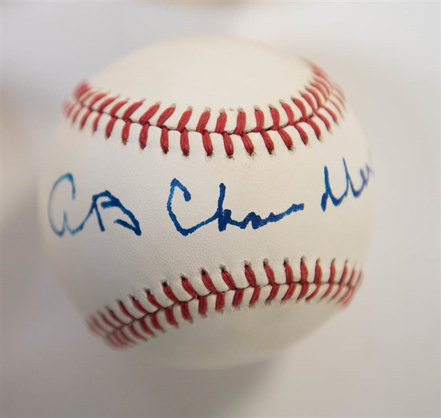 Lot Of 4 HOF Signed Baseballs w. Ferrell & Chandler