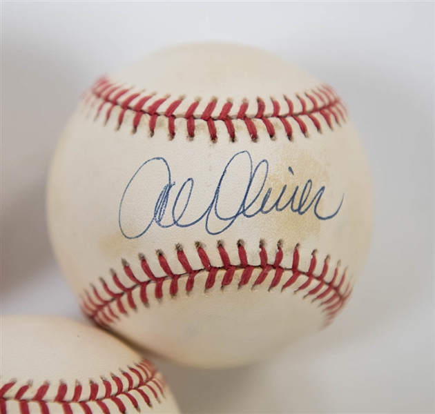 Lot Of 5 Signed Baseballs w. Weaver & B. Robinson