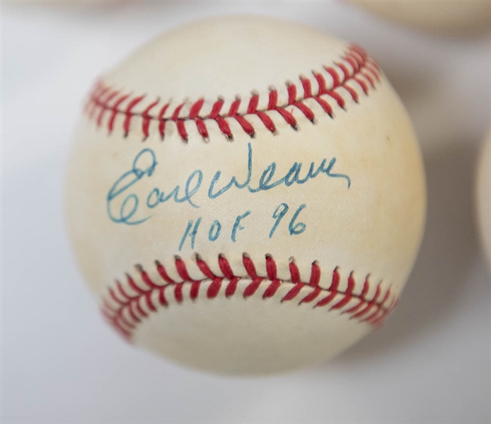 Lot Of 5 Signed Baseballs w. Weaver & B. Robinson