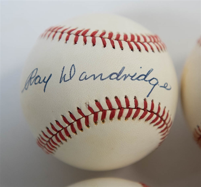 Lot Of 4 Negro League Signed Baseballs w. Dandridge & O'Neill