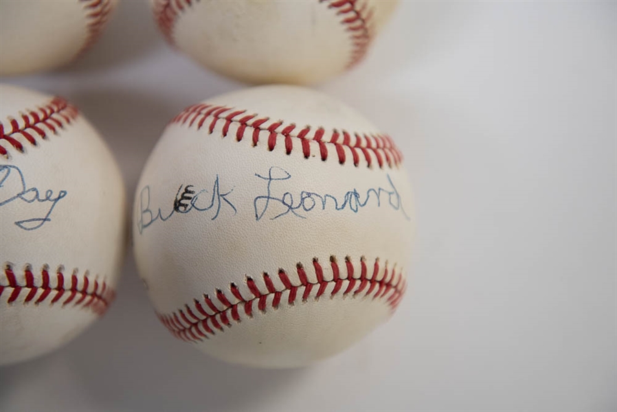 Lot Of 4 Negro League Signed Baseballs w. Dandridge & O'Neill