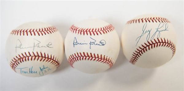 Lot Of 3 Phillies Signed Baseballs w. Ashburn & Roberts