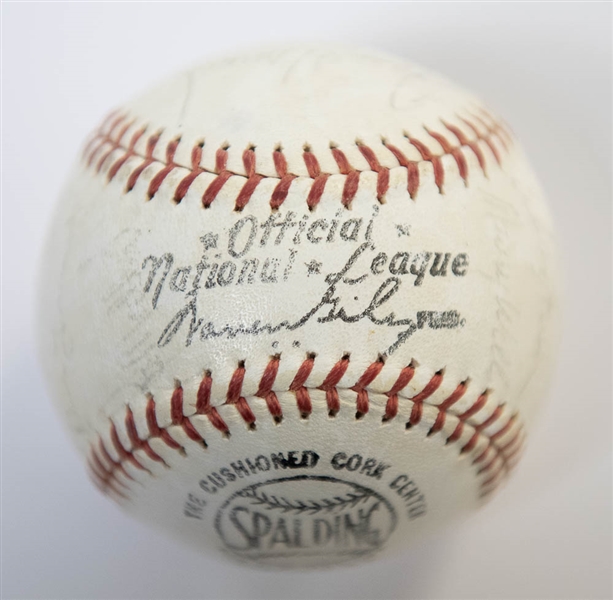 1964 LA Dodgers Team Signed Baseball - 25 Signatures (w/ 4 HOFers - Koufax, Drysdale, Alston, Durocher) - JSA LOA
