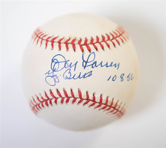 Don Larsen & Yogi Berra Dual Signed Perfect Game Baseball - JSA COA