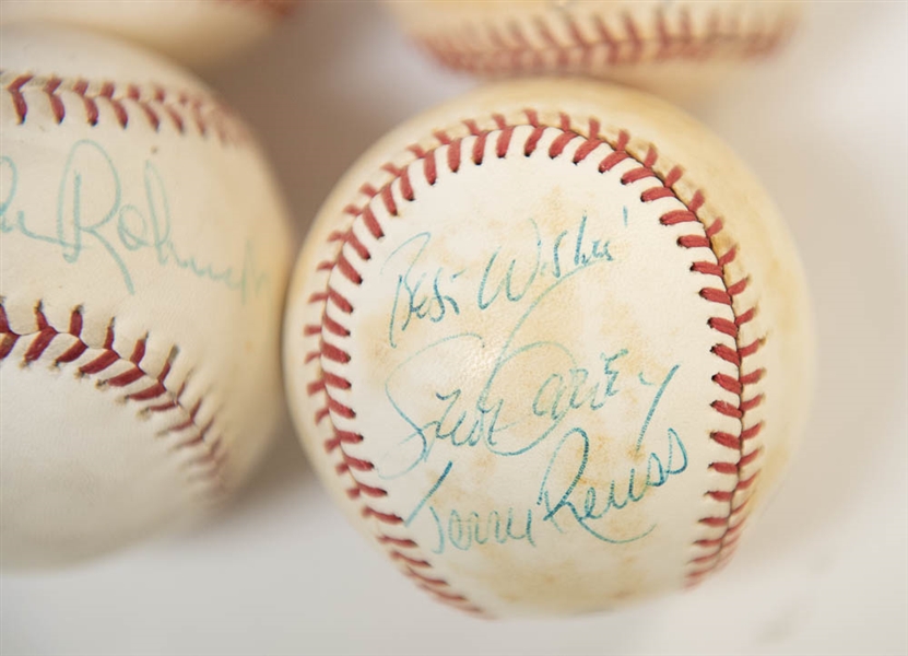 Lot Of 6 HOF & Stars Signed Baseballs w. Warren Spahn