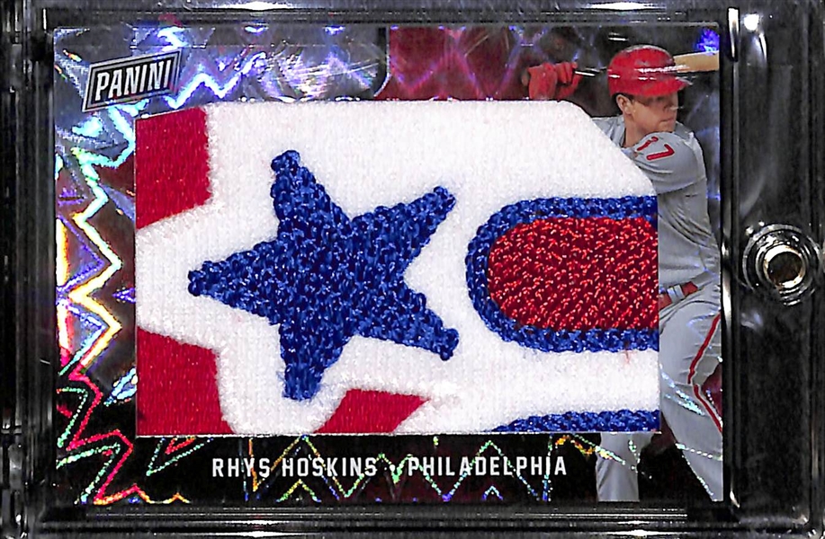 2018 Panini Black Friday Rhys Hoskins 1/1 Jumbo Logo Patch Rookie Card