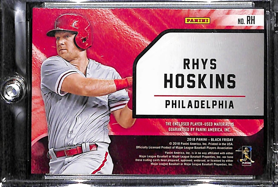 2018 Panini Black Friday Rhys Hoskins 1/1 Jumbo Logo Patch Rookie Card