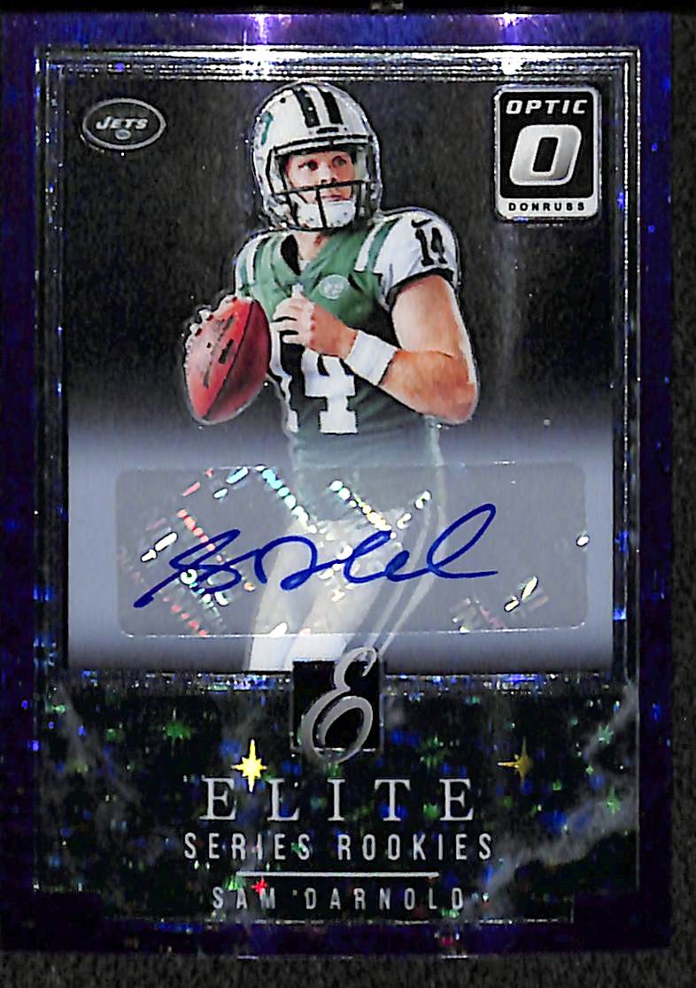 Lot Detail 2018 Donruss Optic Sam Darnold Elite Series 39/50 Blue Autograph Rookie Card