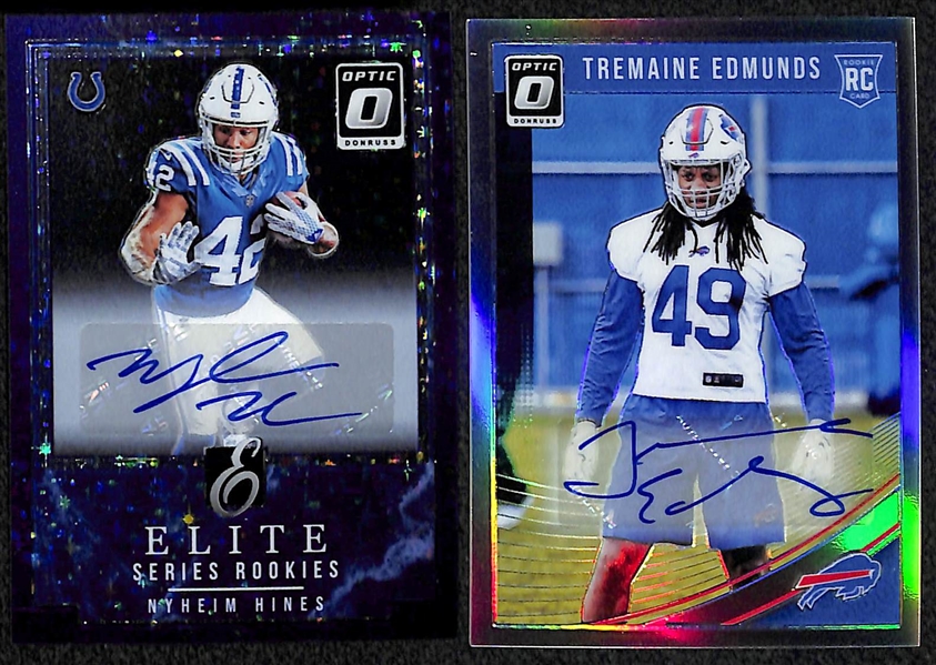 Lot of 28 Football Autograph & Relic Cards w. LaDainian Tomlinson & Vander Esch