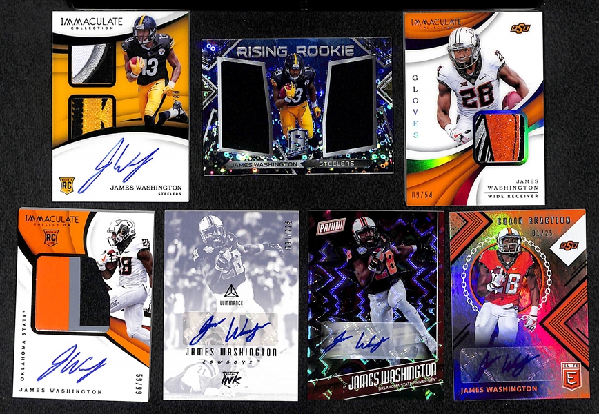 Lot of 7 James Washington Autograph & Patch Rookie Cards