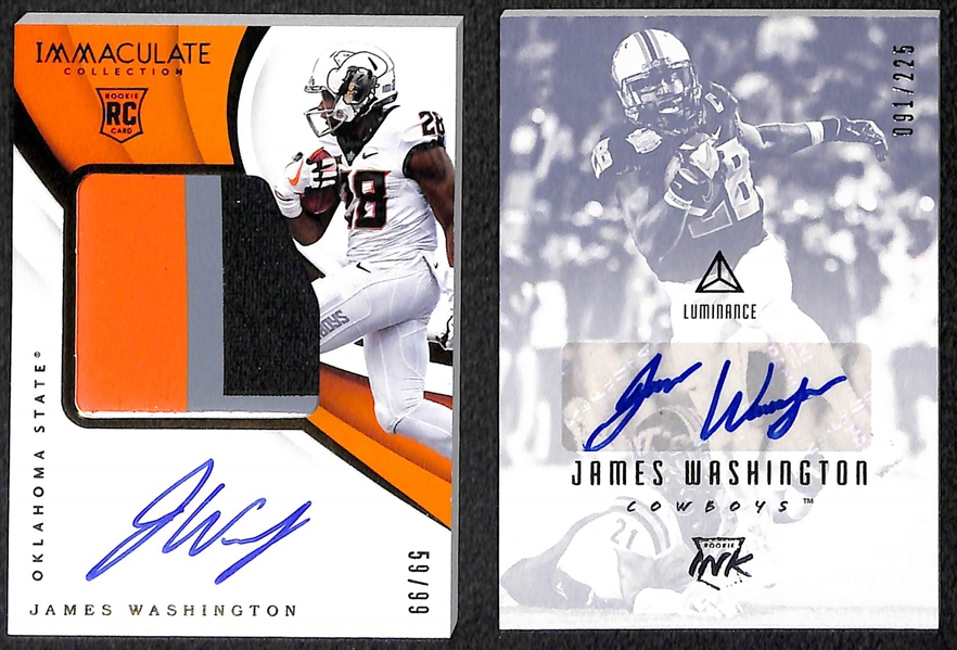 Lot of 7 James Washington Autograph & Patch Rookie Cards