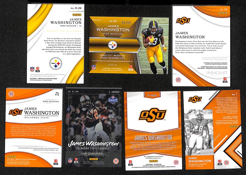 Lot of 7 James Washington Autograph & Patch Rookie Cards