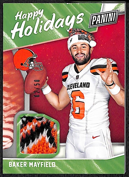 Lot of 28 Football & Basketball Relic Cards w. Mayfield & Ayton
