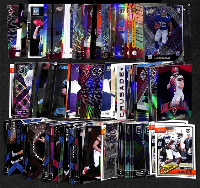 Lot of 139 Football Rookie/Numbered/Refractor Cards w. Saquon Barkley