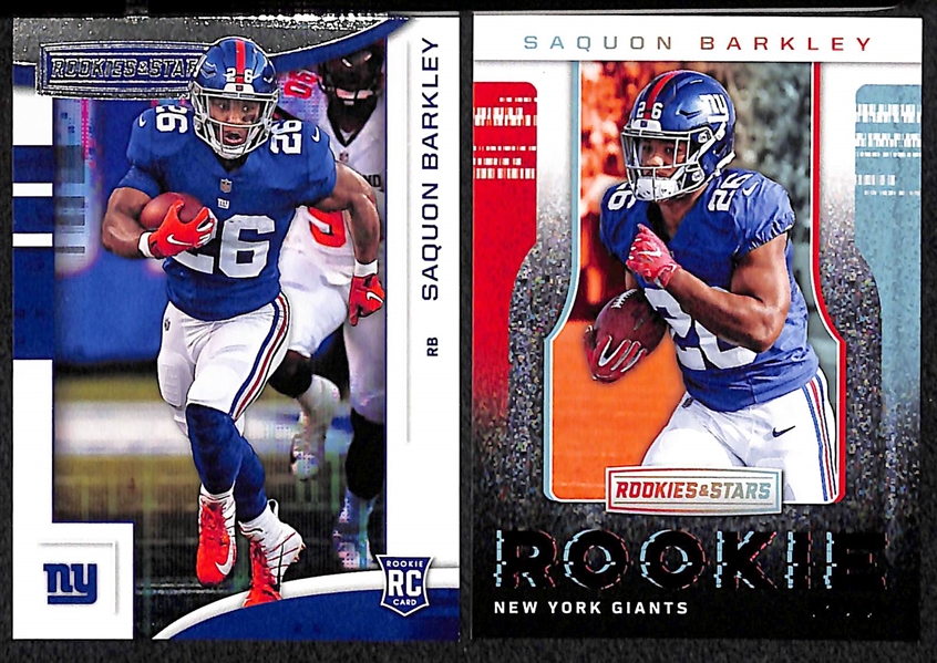 Lot of 139 Football Rookie/Numbered/Refractor Cards w. Saquon Barkley