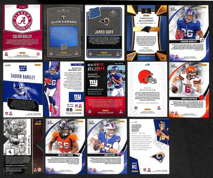 Lot of 139 Football Rookie/Numbered/Refractor Cards w. Saquon Barkley