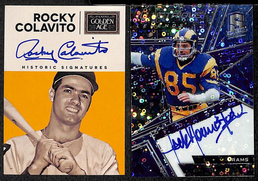 Lot of 34 Mixed Sports Autograph Cards w. Colavito & Youngblood