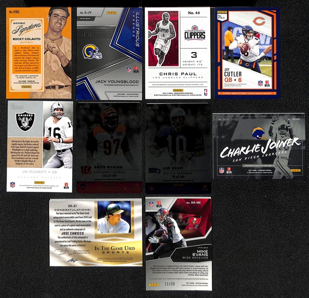 Lot of 34 Mixed Sports Autograph Cards w. Colavito & Youngblood