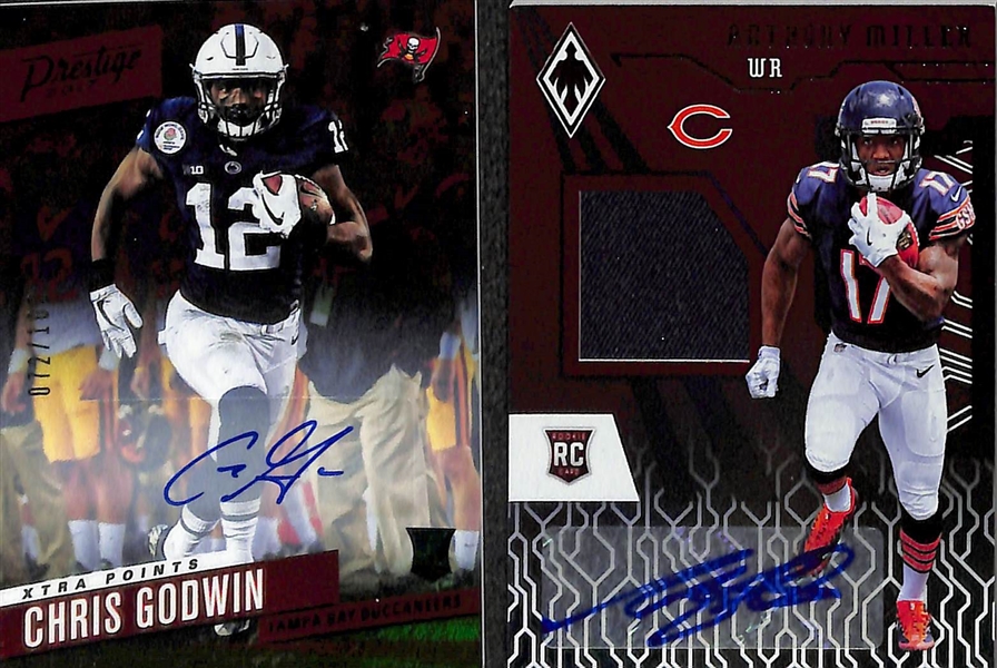 Lot of 80 Football Autograph Rookie Cards w. Chubb & Hines