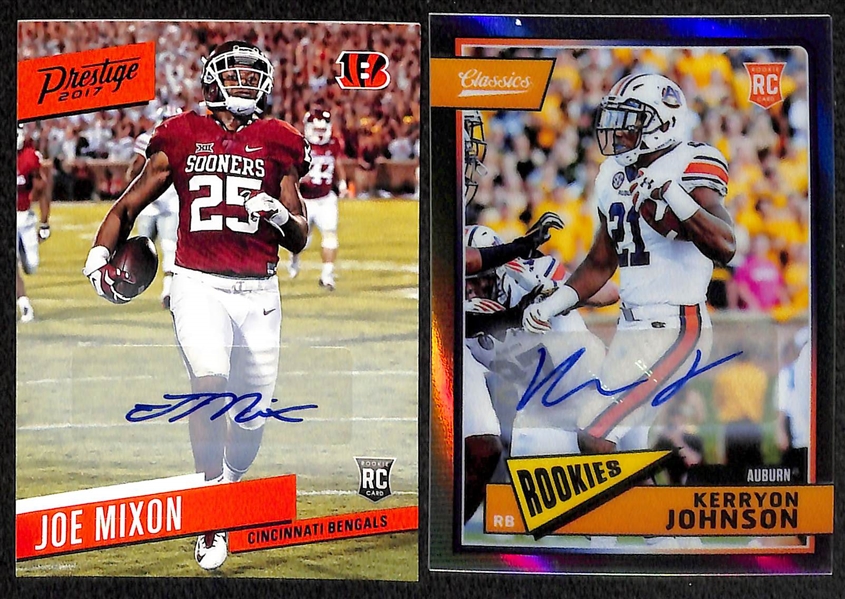 Lot of 80 Football Autograph Rookie Cards w. Chubb & Hines