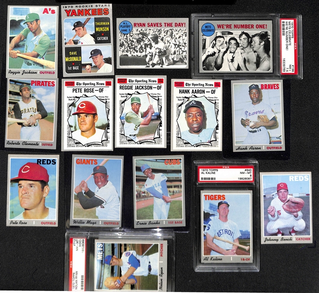 Mid-High Grade 1970 Baseball Card Set w. Some PSA Graded Cards (All 720 Cards in the Set)