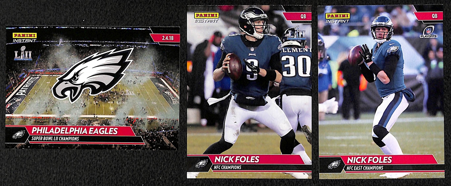 Lot of 3 Panini Instant Eagles Card Sets - Super Bowl/NFC Champs/NFC East Champs