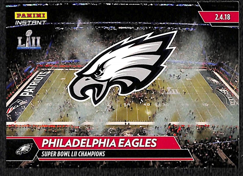 Lot of 3 Panini Instant Eagles Card Sets - Super Bowl/NFC Champs/NFC East Champs