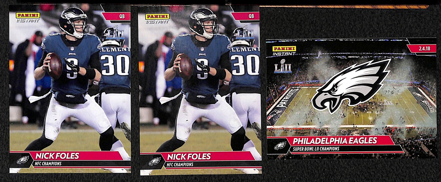 Lot of 8 Panini Instant Eagles Super Bowl & NFC Champions Card Sets