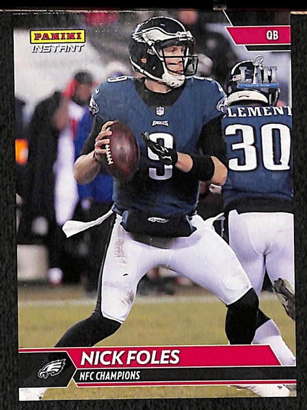 Lot of 8 Panini Instant Eagles Super Bowl & NFC Champions Card Sets