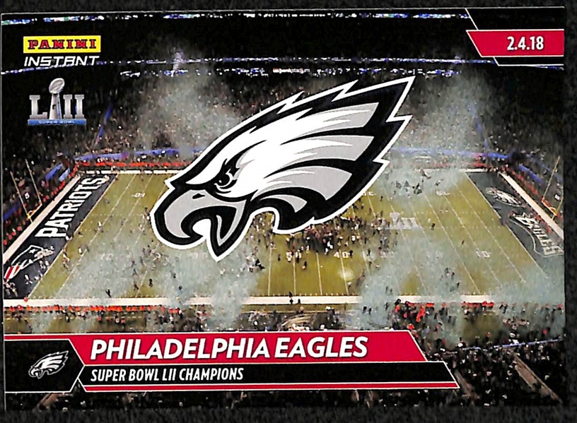 Lot of 8 Panini Instant Eagles Super Bowl & NFC Champions Card Sets