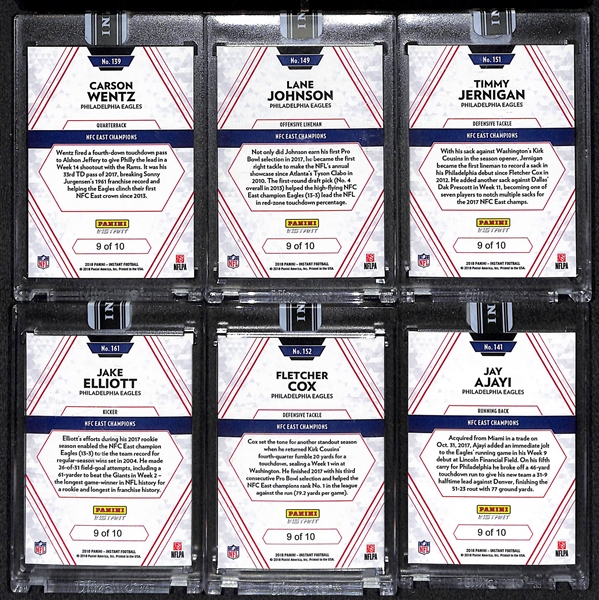 2018 Panini Instant Eagles NFC East Champs Green Parallel Card Set Numbered /10 (Missing Foles)