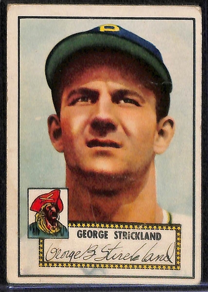 Lot of (3) 1952 Topps Baseball Cards w/ Johnny Mize, Silvera, and Strickland